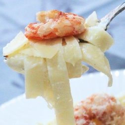 creamy shrimp tagliatelle