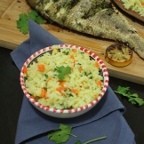 ginger scented rice pilaf with whole roast fish